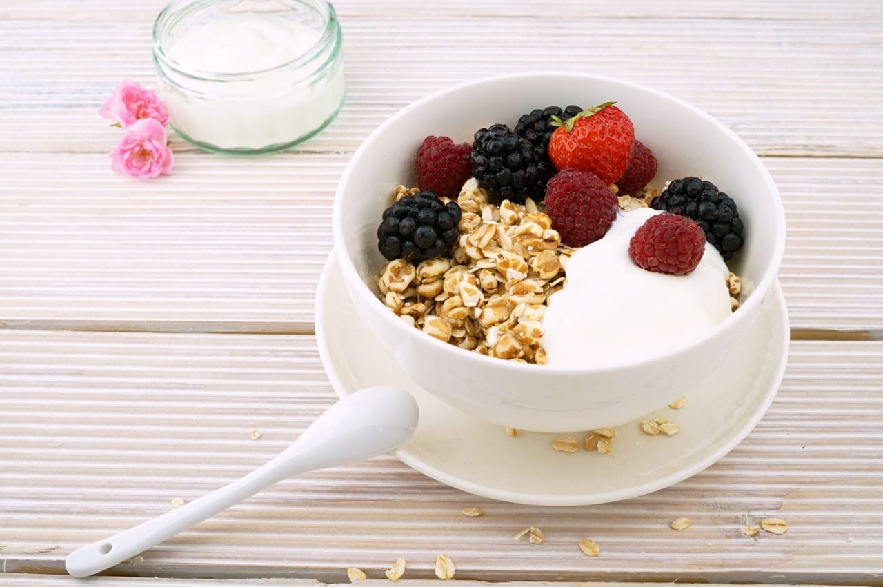 muesli in a white bowl