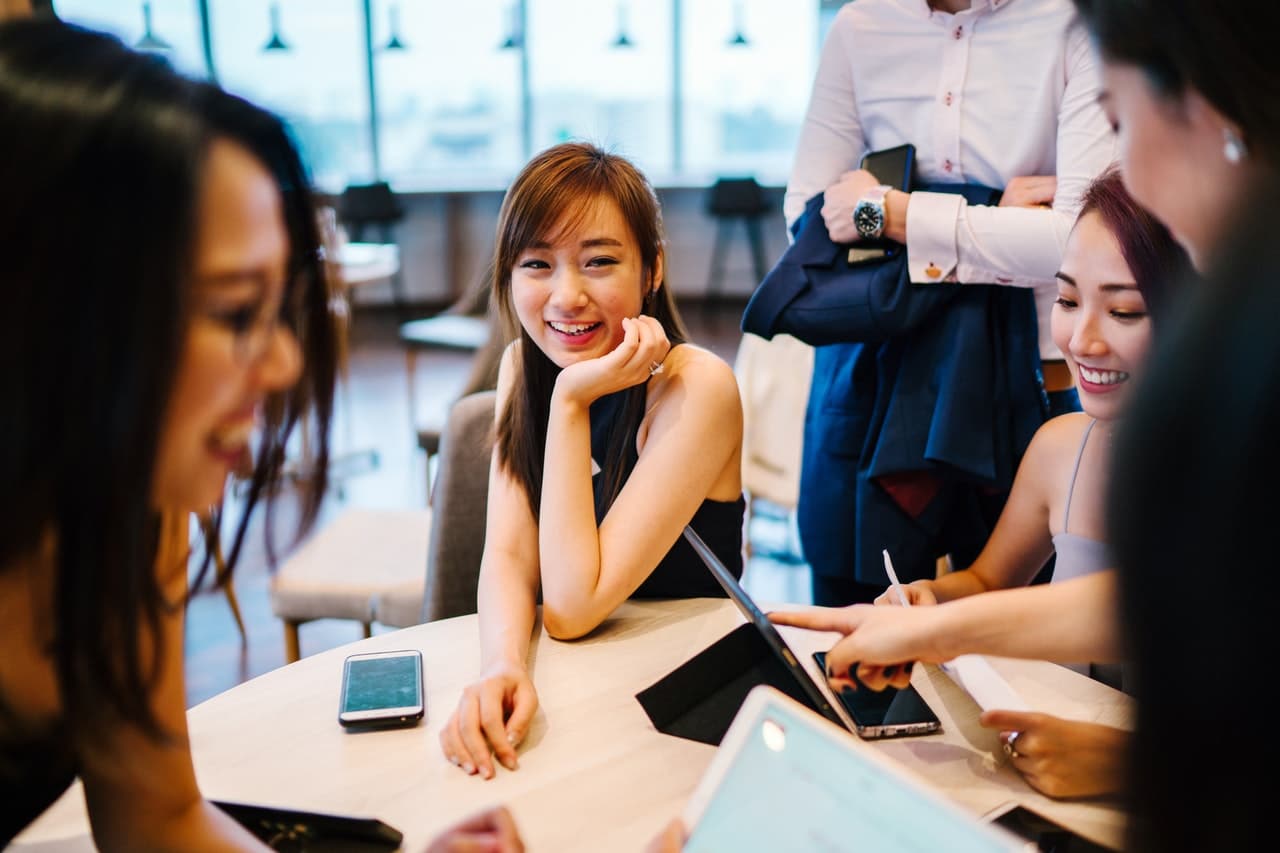 business women sitting in a meeting